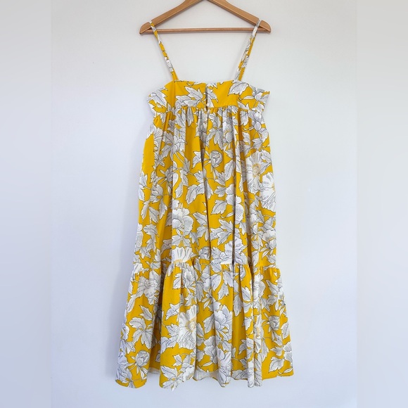 NEW Zara Yellow Summer Midi Dress w/ spaghetti straps - Picture 8 of 12